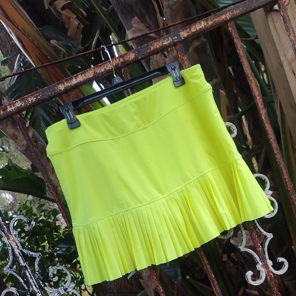 Jofit Sunny Days Flirty Bright Yellow Pleated Tennis Skirt Size Large